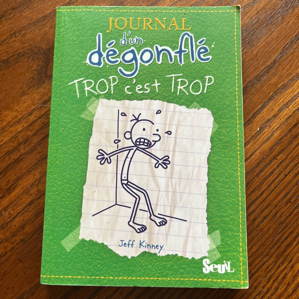 French kids book | Journal d'un degonfle Trop c'est Trop | Diary of a Wimpy kid
